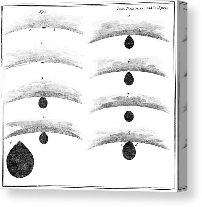Venus Canvas Print featuring the photograph Transit Of Venus #8 by Royal Astronomical Society/science Photo Library