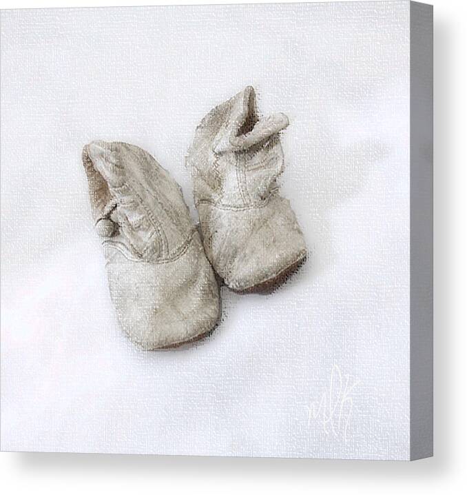 Boy Canvas Print featuring the photograph Baby Shoes by Louise Kumpf