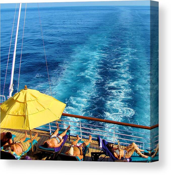 Cruise Canvas Print featuring the photograph Back of Cruise Ship to Caribbean by Janette Boyd