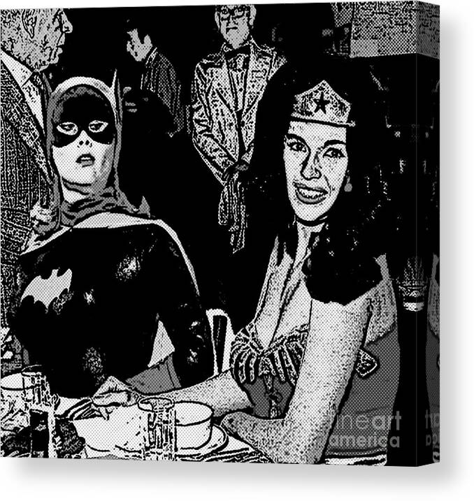 Batgirl Canvas Print featuring the digital art Batgirl Discovers Wonder Woman's Source of Power by David Caldevilla