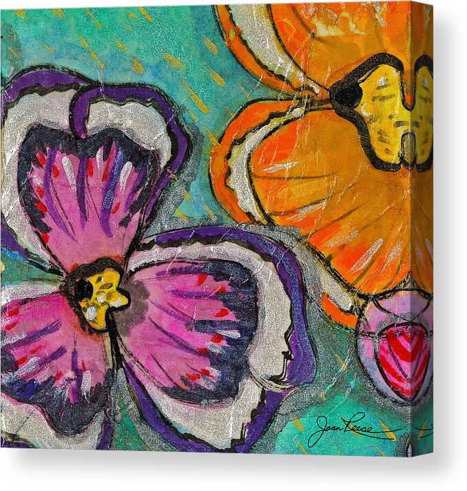 Watercolor Canvas Print featuring the painting Blooming Flowers by Joan Reese