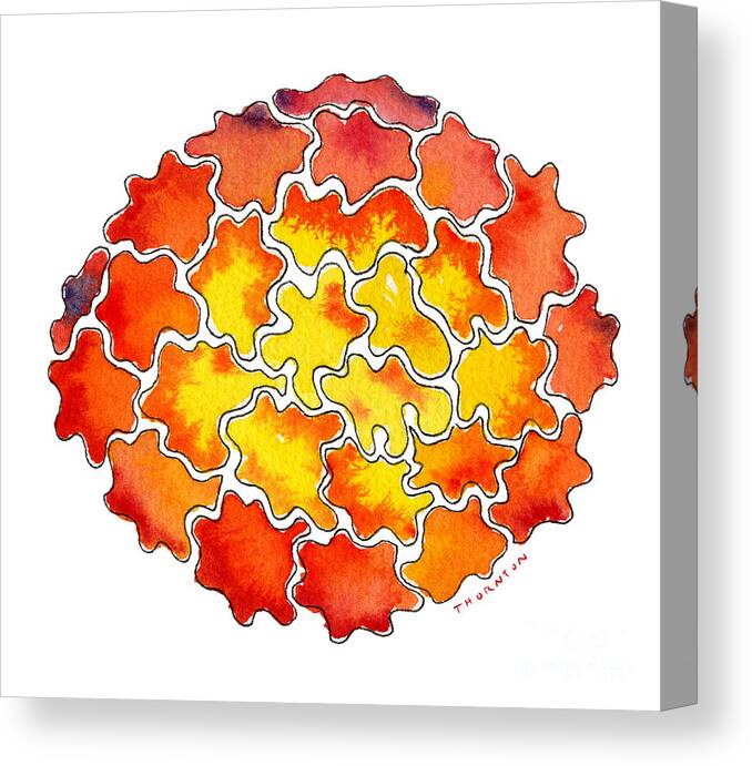 Lava Canvas Print featuring the painting Caldera by Diane Thornton