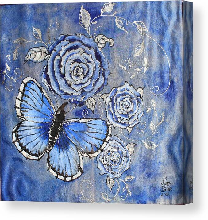 Butterfly Canvas Print featuring the painting Cloud Garden by Nora Padar