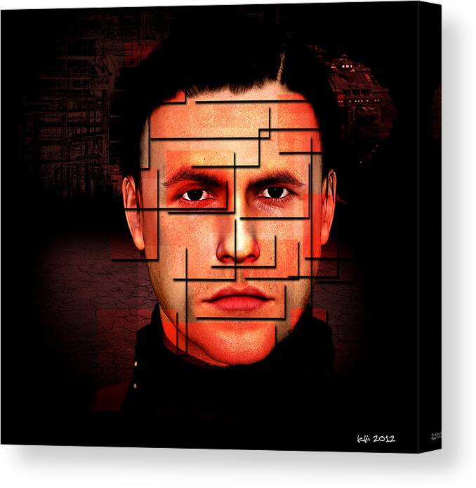 Abstract Canvas Print featuring the digital art Complicated Sean by J Carrell Jones