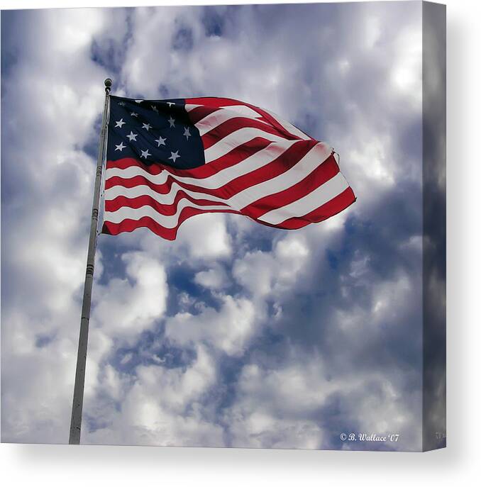 2d Canvas Print featuring the photograph Federal Hill Flag by Brian Wallace