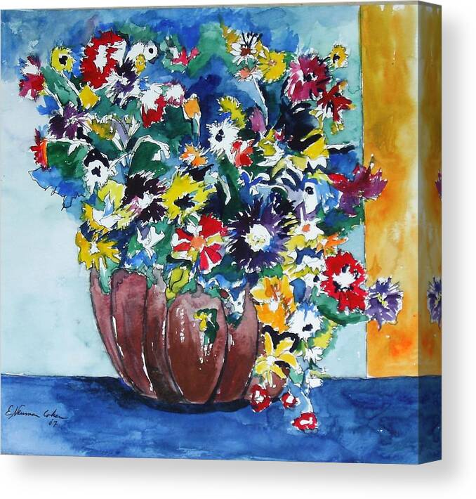 Flower Jubilee Canvas Print featuring the painting Flower Jubilee by Esther Newman-Cohen