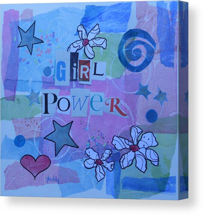 Motivational Canvas Print featuring the painting Girl Power by Phiddy Webb