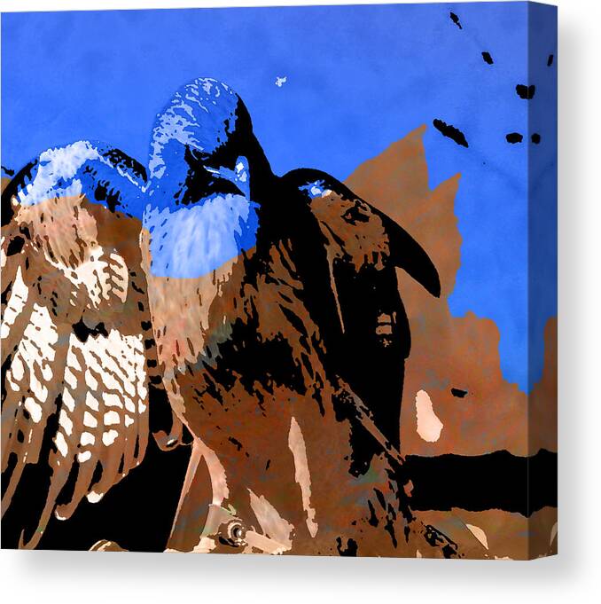 Hawk Canvas Print featuring the photograph Hawk at Vasquez Rocks by Karol Blumenthal
