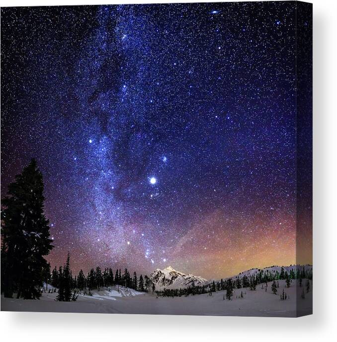 Milky Way Canvas Print featuring the photograph Jupiter Rising by Alexis Birkill