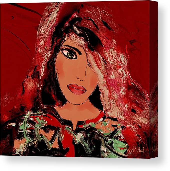 Woman Canvas Print featuring the mixed media Katia by Natalie Holland