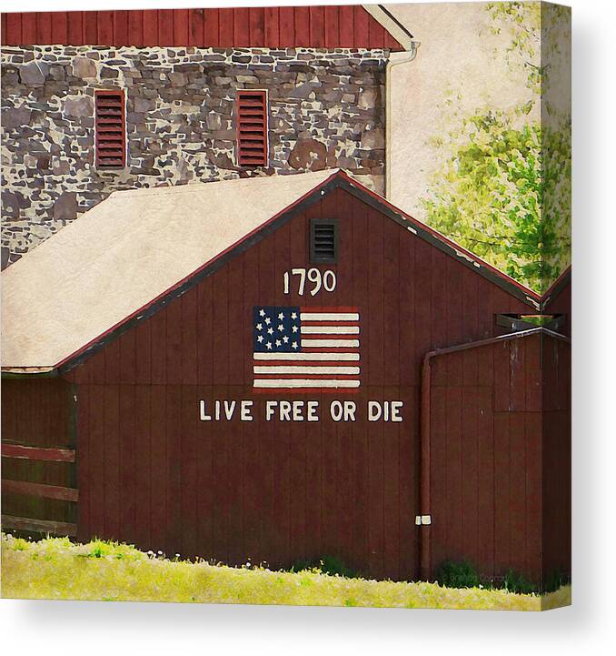 Live Free Or Die Canvas Print featuring the photograph Live Free or Die by Dark Whimsy