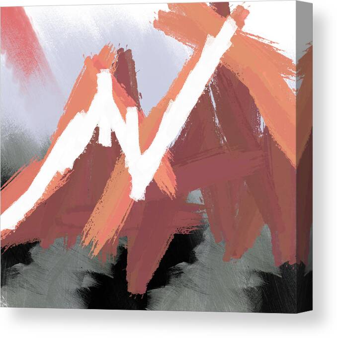Abstract Canvas Print featuring the painting Mountains by Condor 