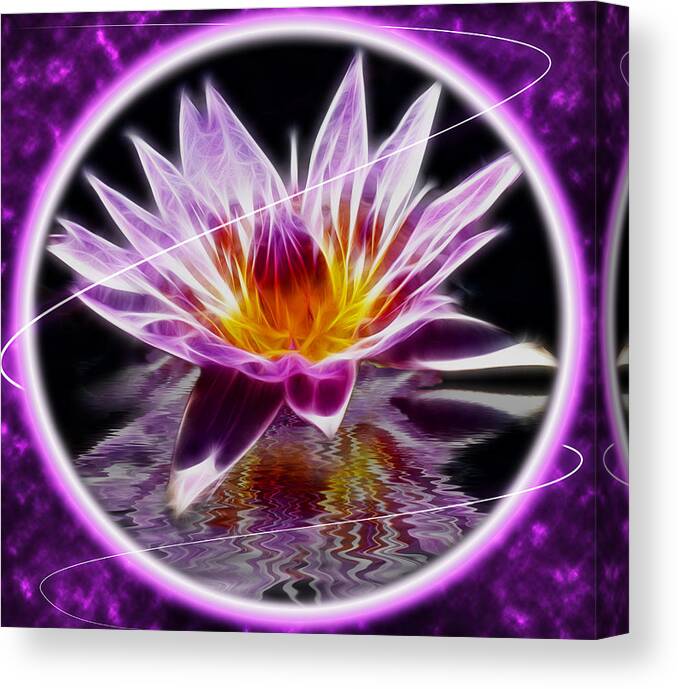Lotus Canvas Print featuring the photograph Neon Lotus by Shane Bechler