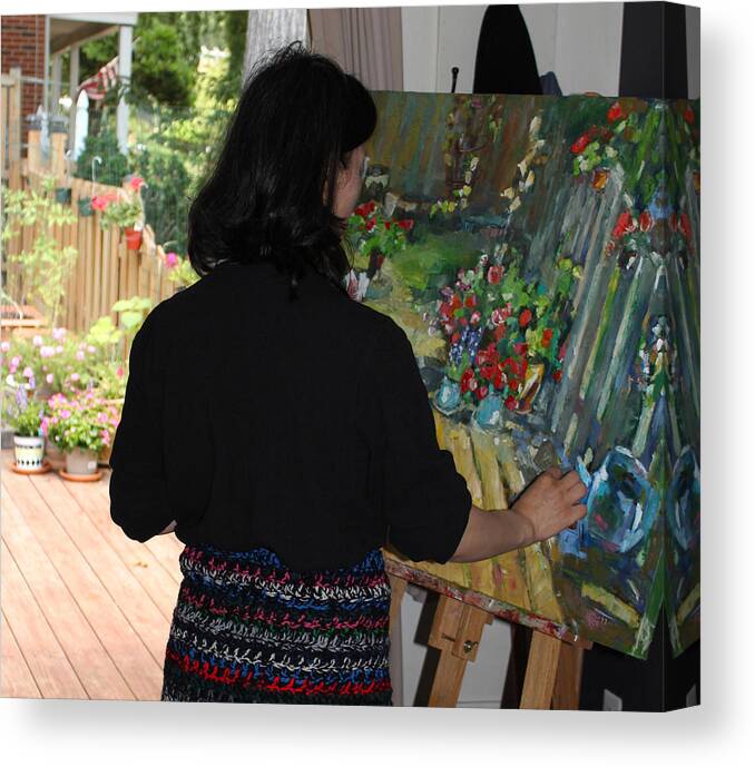 Behind The Scene Canvas Print featuring the photograph Painting My Backyard 2 by Becky Kim