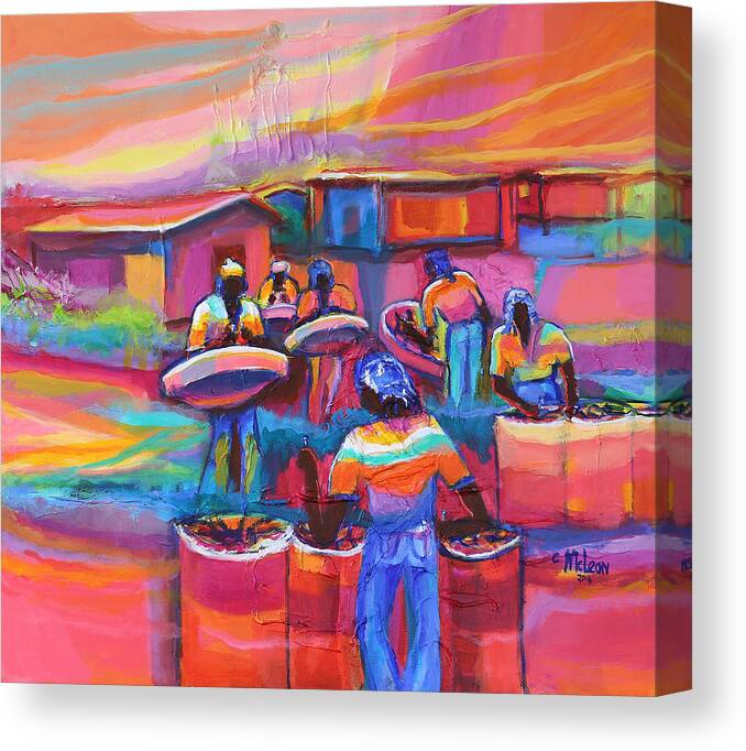 Abstract Canvas Print featuring the painting Pan Yard by Cynthia McLean