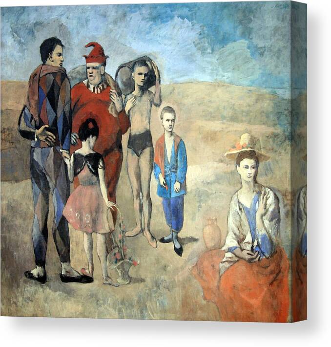 Family Of Saltimbanques Canvas Print featuring the photograph Picasso's Family Of Saltimbanques by Cora Wandel