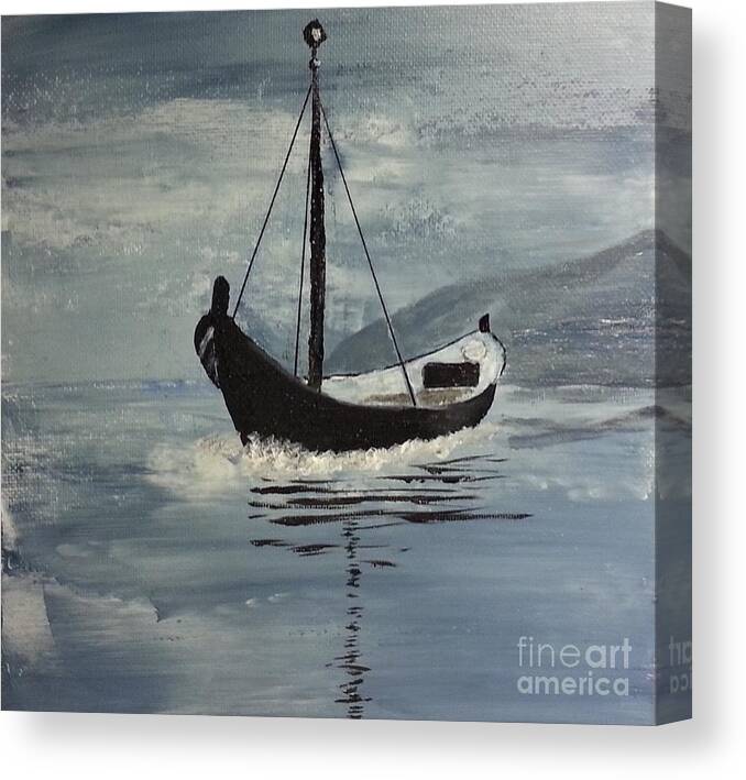 Sail-boat Canvas Print featuring the painting Sail-boat by Susanne Baumann