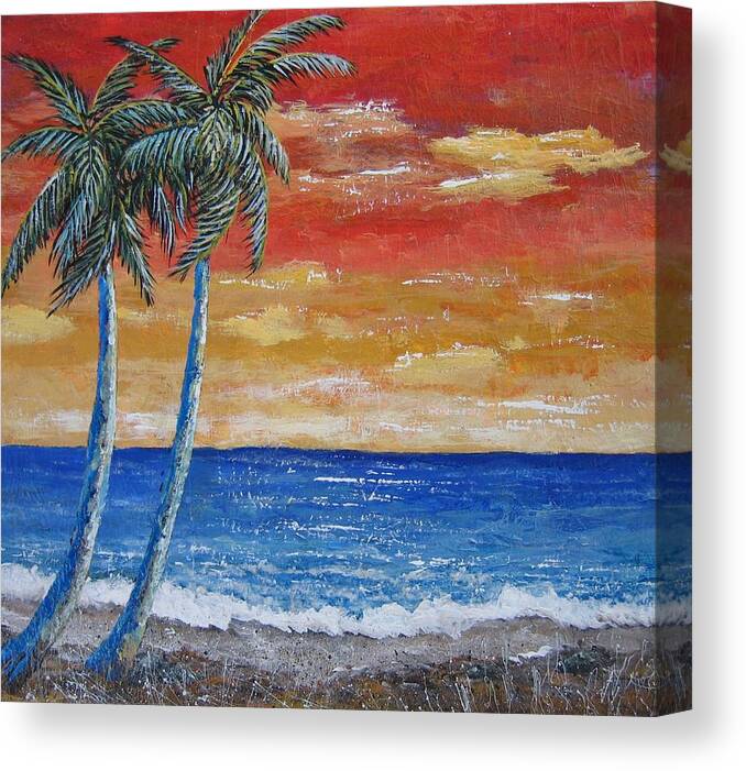Palm Trees Canvas Print featuring the painting Simple Pleasure by Suzanne Theis