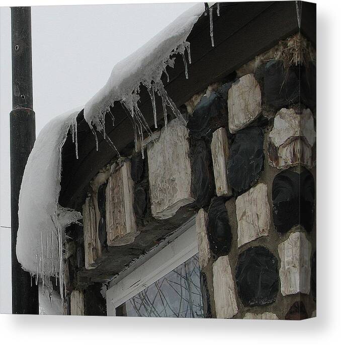 Winter Canvas Print featuring the photograph Snow and Obsidian by Paul Finley
