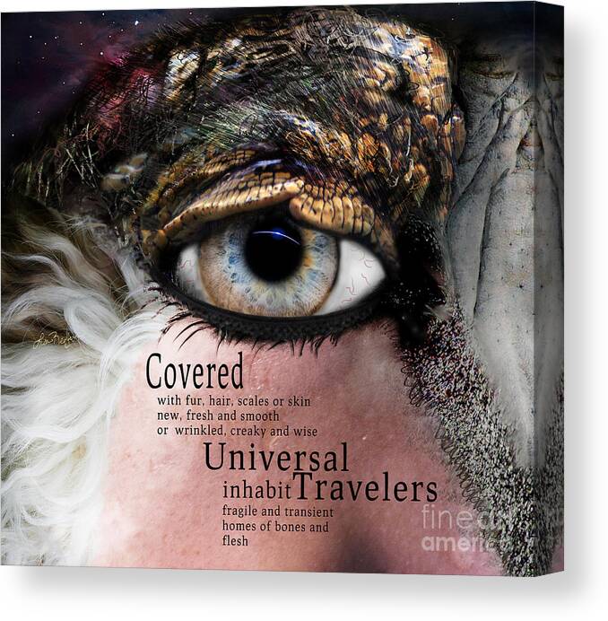 Abstract Canvas Print featuring the digital art Soul Full Eye of the Universal Traveler by Lisa Redfern