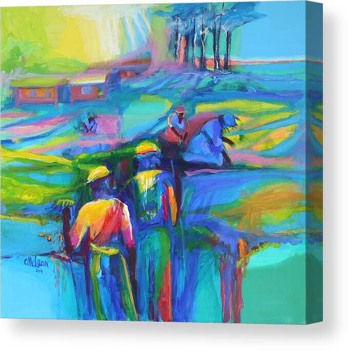 Abstract Canvas Print featuring the painting Sowing the Seeds by Cynthia McLean