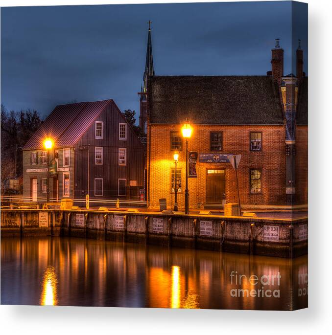 Annapolis Canvas Print featuring the photograph Sunrise at the dock by Izet Kapetanovic