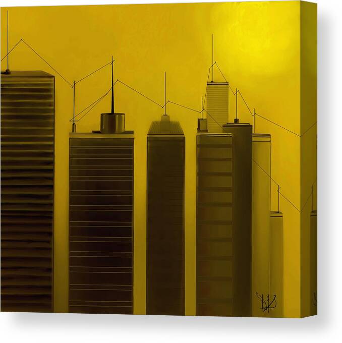 Fineartamerica.com Canvas Print featuring the painting Talking Towers #10 by Diane Strain