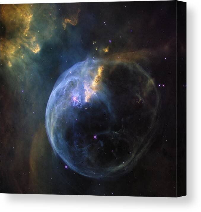 Science Canvas Print featuring the photograph The Bubble Nebula by Science Source