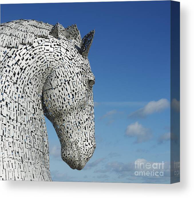 The Kelpies Canvas Print featuring the photograph The Kelpies by Tim Gainey