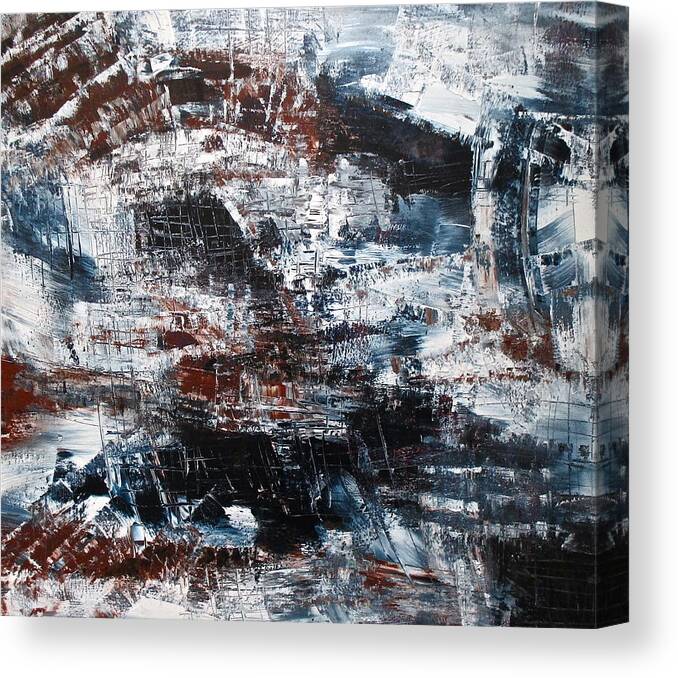 Abstract Canvas Print featuring the painting The Water Course Way by Janice Nabors Raiteri