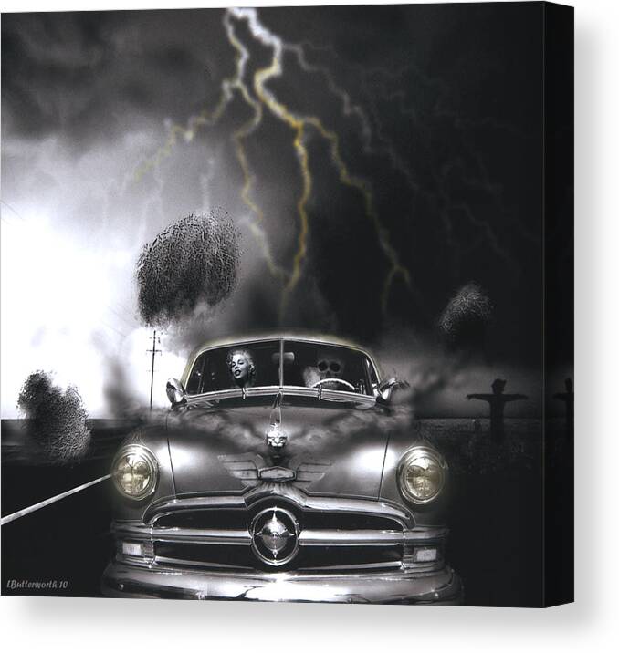 Surrealism Canvas Print featuring the photograph Thunder Road by Larry Butterworth