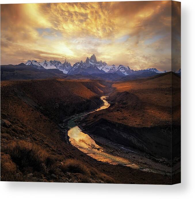 Patagonia Canvas Print featuring the photograph View From The Gorge by Yan Zhang