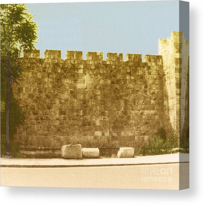 World Religion Canvas Print featuring the photograph Jerusalem City Wall, Historic Site #1 by Photo Researchers
