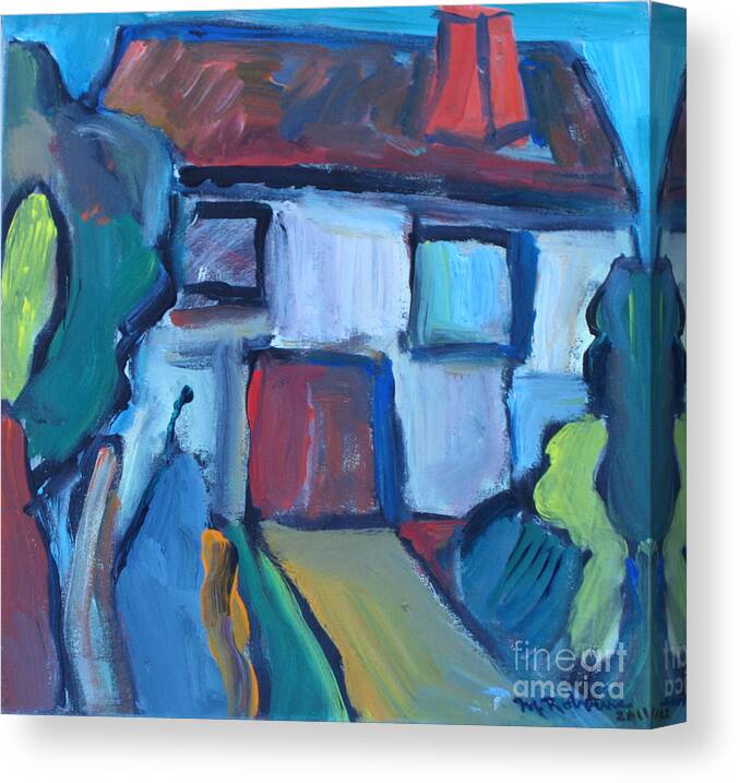 House Canvas Print featuring the painting Abstract House by Marlene Robbins