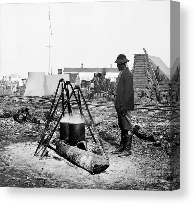 1860 Canvas Print featuring the photograph Civil War: Army Cook by Granger