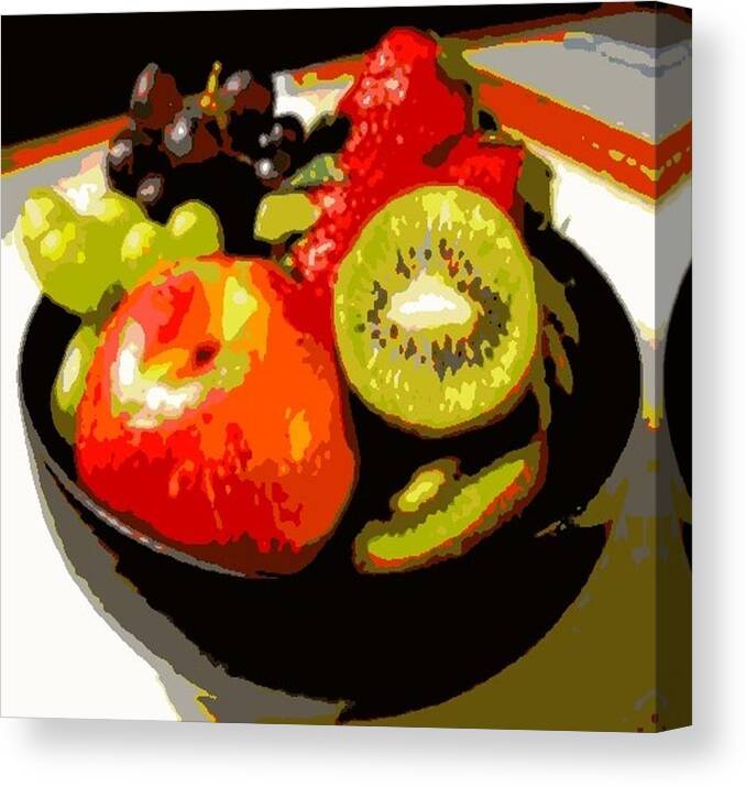 Fruit Canvas Print featuring the digital art Fruit Bowl by Edelle Collett