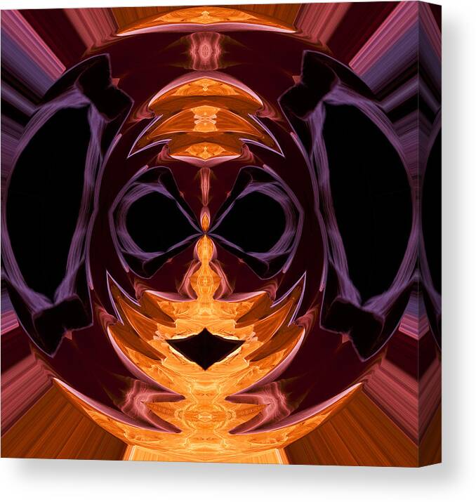 Antelope Canyon Sandstone Abstract Mask Face Alien Aliens Extraterrestrial Extra Terrestrial E.t. Et Extra-terrestrial Legal Illegal Foreign Xenophobia Xenotrope Third Eye Buddha Lotus Position Space Man Humanoid Dimension Dimensional Interdimensional Inter Canvas Print featuring the photograph Mask by Gregory Scott