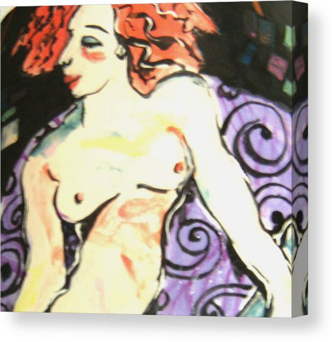 Art Canvas Print featuring the ceramic art Nude redhead by Patricia Lazar