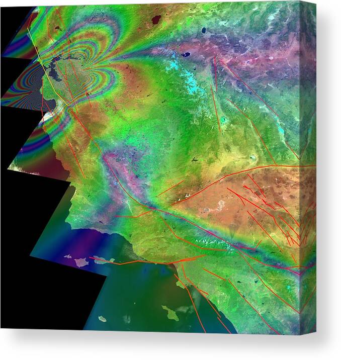 San Andreas Fault Canvas Print featuring the photograph San Francisco Earthquake Risk Forecast by Jplucdavisnasa