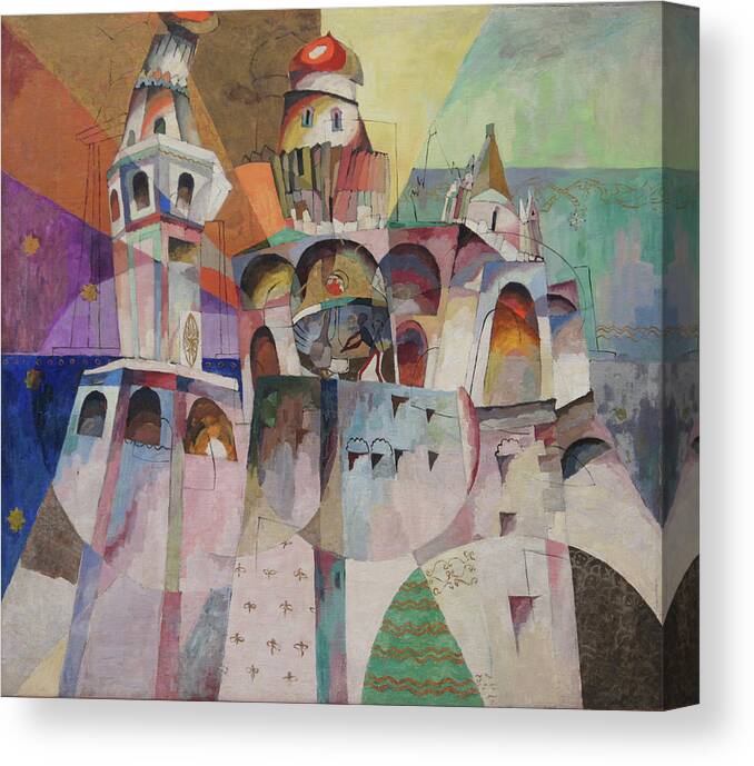 Russian Cubism Canvas Print featuring the painting Bellringing. Ivan The Great Bell-tower. by Aristarkh Lentulov