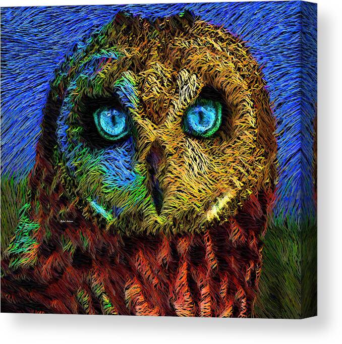 Rafael Salazar Canvas Print featuring the photograph Owl #1 by Rafael Salazar