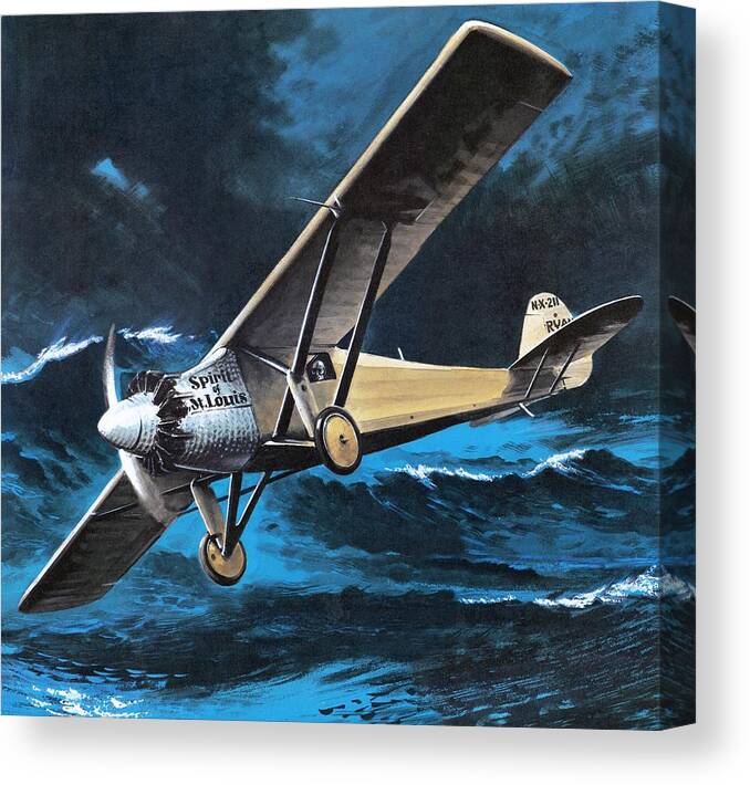 Pilots Canvas Print featuring the painting Spirit of St Louis by Wilf Hardy