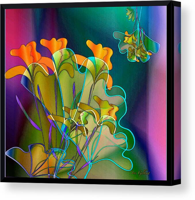 Abstract Flowers Canvas Print featuring the digital art Thanksgiving bouquet #1 by Iris Gelbart