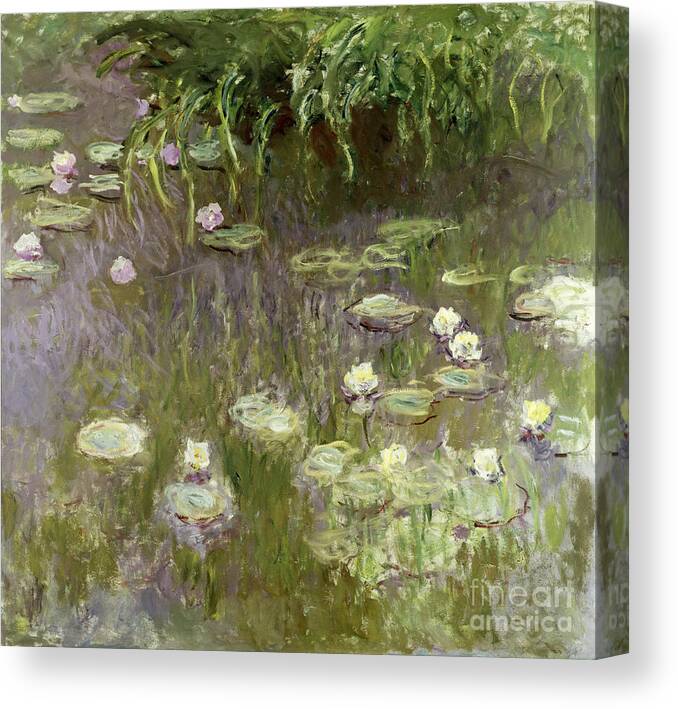 Waterlilies Canvas Print featuring the painting Waterlilies at Midday by Claude Monet