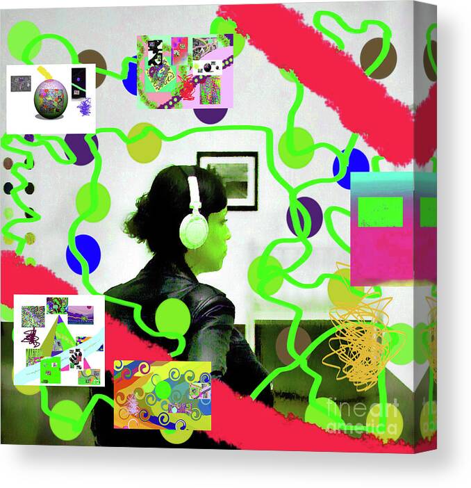 Walter Paul Bebirian Canvas Print featuring the digital art 6-26-2015babcdefghijklmnopqrtu by Walter Paul Bebirian