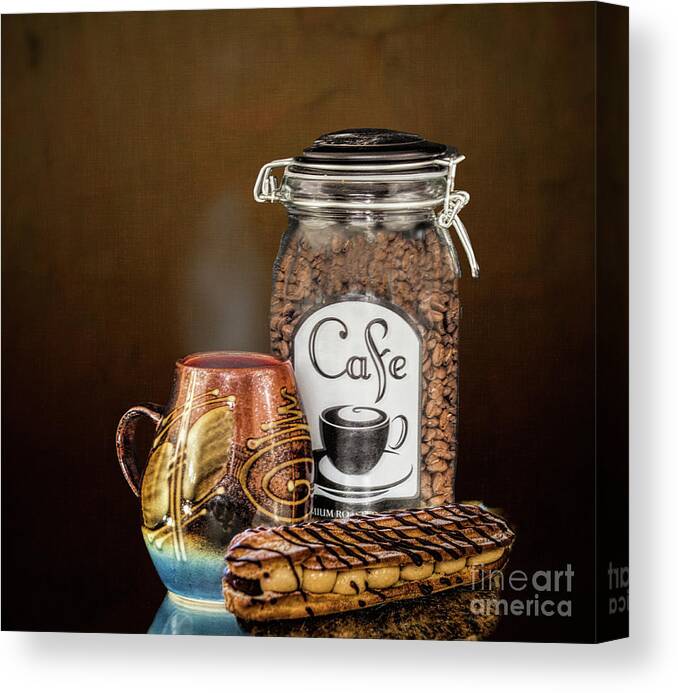 Coffee Canvas Print featuring the photograph Beans to Cup by Shirley Mangini