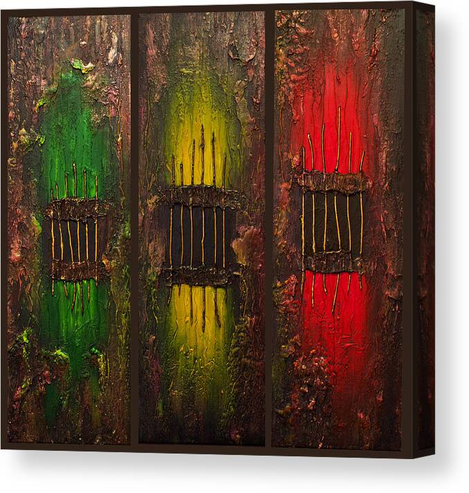  Caged Canvas Print featuring the painting Caged Abstract by Patricia Lintner