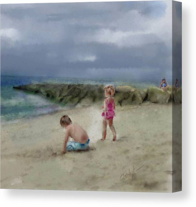 Grand Canvas Print featuring the painting Cape Cod Vacation by Mark Tonelli