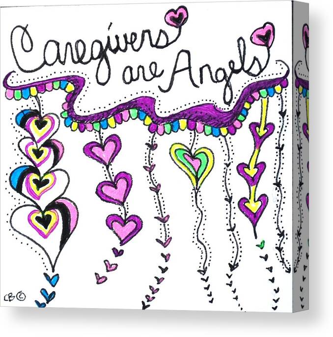 Caregiver Canvas Print featuring the drawing Caregiver Chime by Carole Brecht