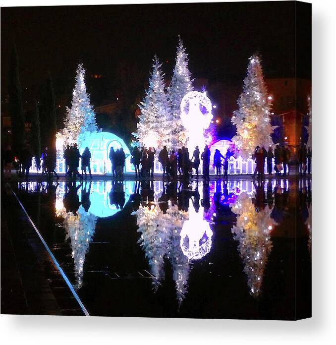 Christmasnizza Canvas Print featuring the photograph Christmas In Nizza, Southern France by Monique Wegmueller